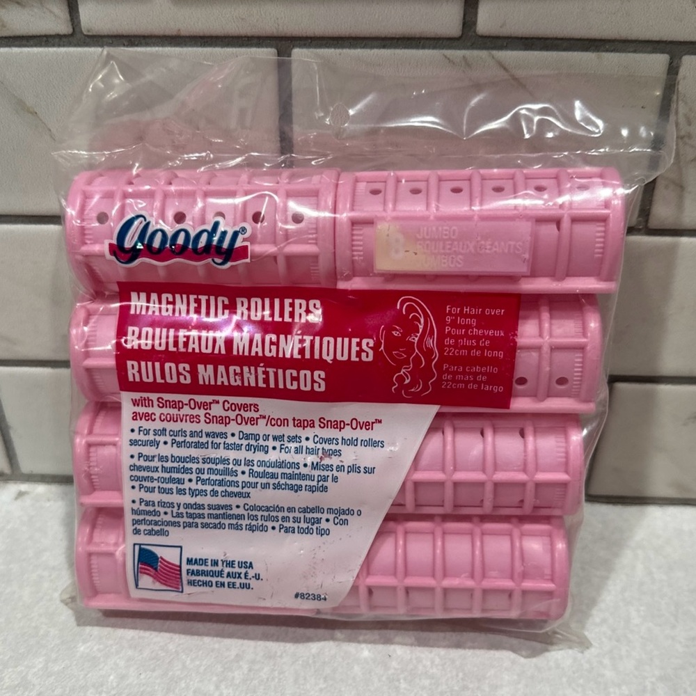 Goody Magnetic Rollers 8 jumbo rollers w/snap-over covers new in bag -22 Preowne